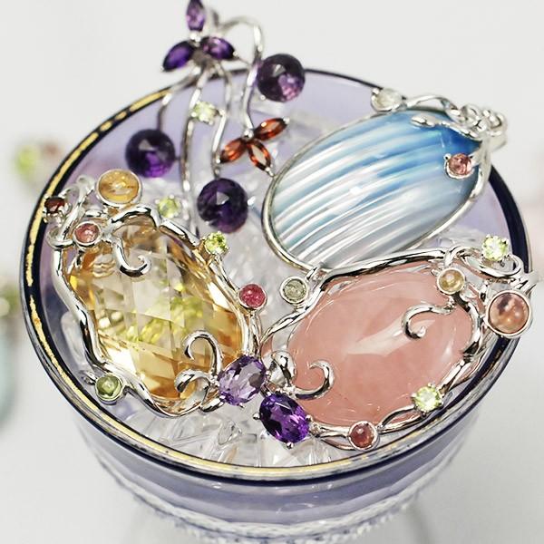 14 K アメジスト、ダイヤモンド WG ペンダントトップ 2.6 c m