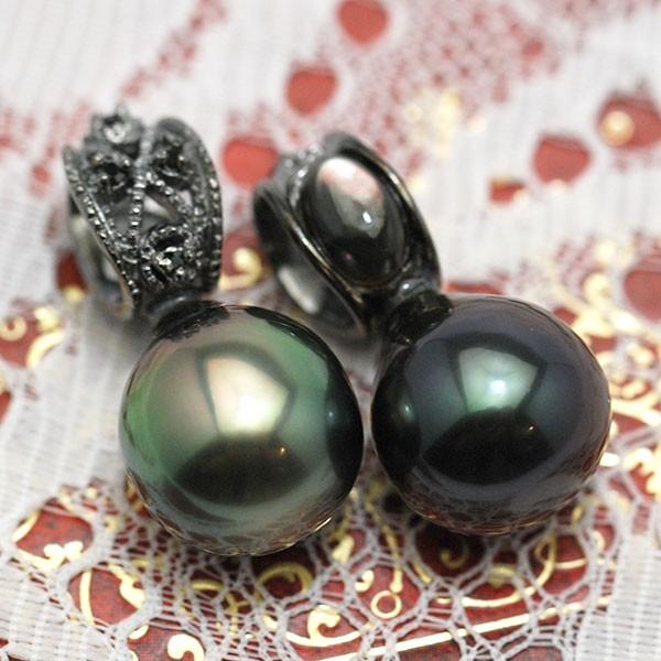 10mm 黒蝶真珠 ペンダントトップ 凛と輝く存在感！ブラックで