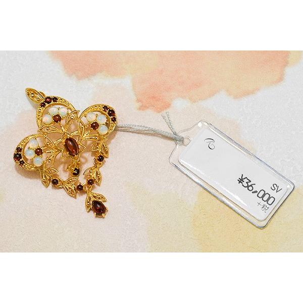 碌山 ガーネット＆オパールブローチペンダント ゴージャスなボリューム