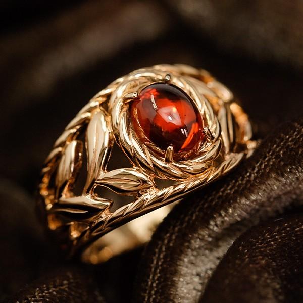 碌山 ガーネット リング 深いワインレッドがきらめくエレガントで