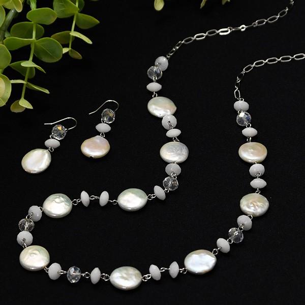 コインパール ホワイトオニキスロングネックレス ピアス イヤリングセット カジュアルに楽しむ水玉ネックレス ルコリエyahoo 店 通販 Yahoo ショッピング