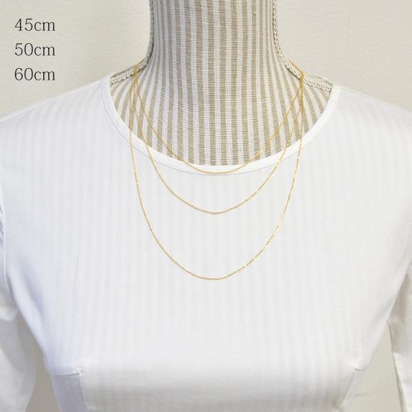 K14GF アズキ チェーン ネックレス 45cm スライド金具 14金ゴールド