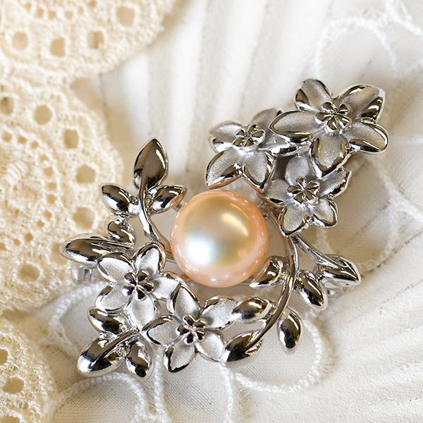 クォーツローズブローチ ショップ (7.9mm珠)