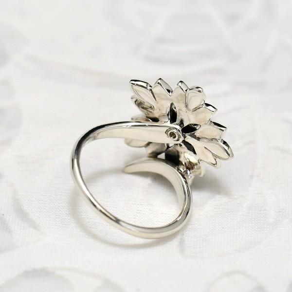 碌山 シードパール フラワー リング クラシカルで上品なでしこの花 RP