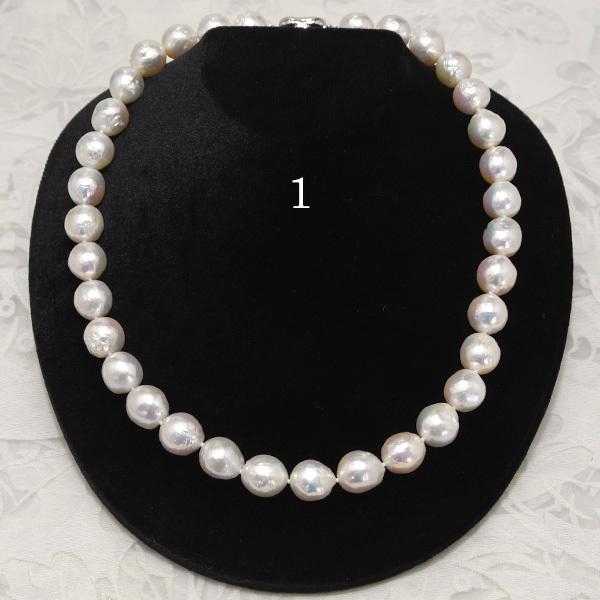 11mm バロック 淡水真珠 ネックレス てりてり大珠バロック