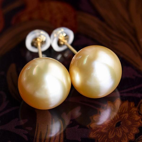 南洋金珠！k18！美しいピアス