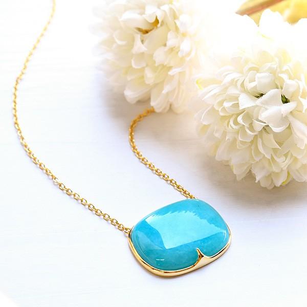 アマゾナイト ペンダント ネックレス ぷっくり特大ルース : ルコリエ