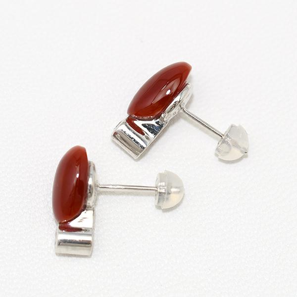 血赤珊瑚 ダイヤモンド ピアス/イヤリング K18 K14 WG 深い極上 血赤珊瑚 ダイヤモンド ピアス/イヤリング K18 K14 WG 深い極上