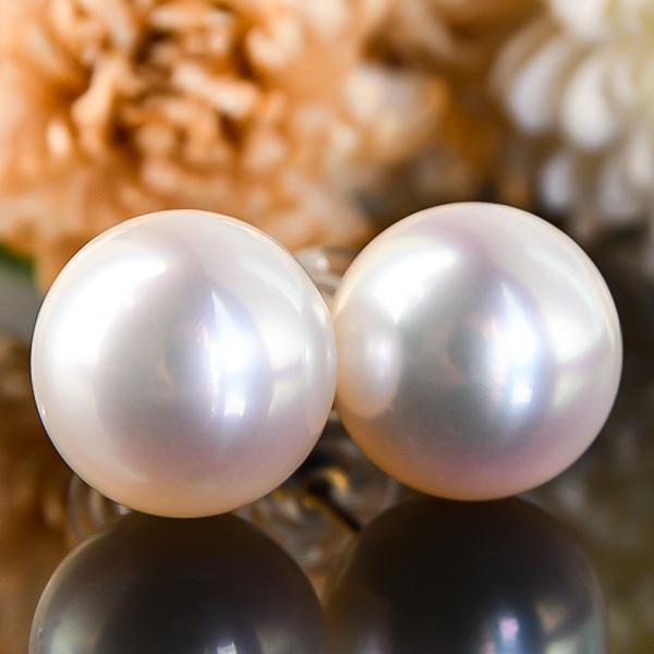 16mm 特級 白蝶真珠 K18YG ピアス ディスク付クリスメラキャッチセット 