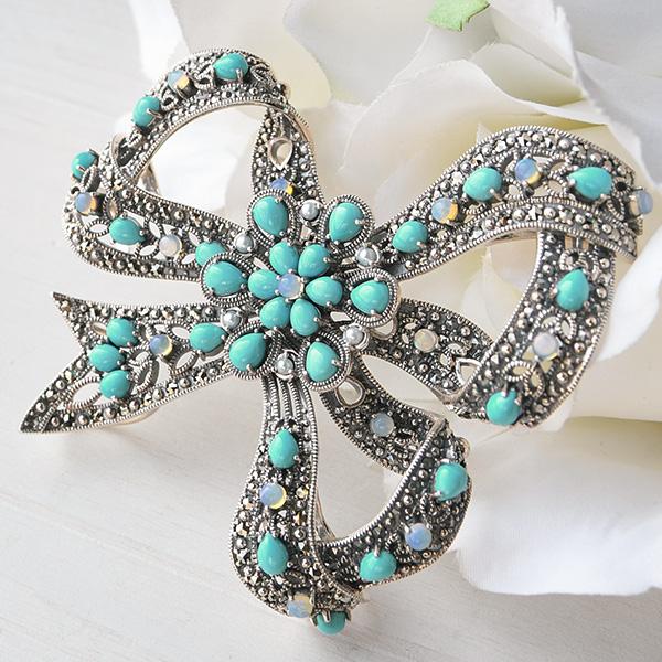 ヴィンテージ フロレンザ Florenza ブローチ パール ターコイズ ヴィンテージ フロレンザ Florenza ブローチ パール ターコイズ