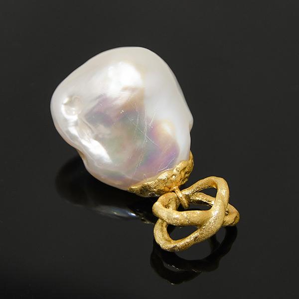特大 メタリック ナチュラルカラー バロック 淡水真珠 10-11g 19mm以上