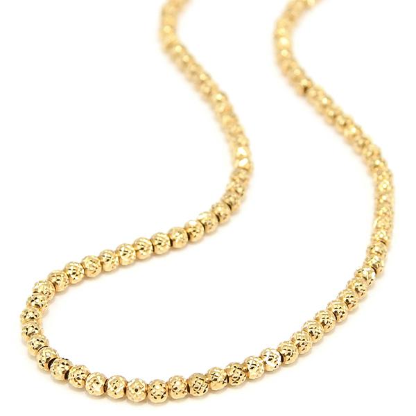 K18YG チェーン ネックレス デザインカットボール イエローゴールド 18  