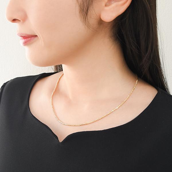 K18YG チェーン ネックレス デザインカットボール イエローゴールド 18  