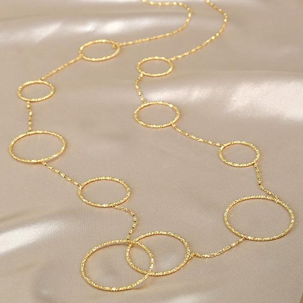 K18 YGラリエットロングネックレス80㎝ ALOHA MANA ハワイアンジュエリー ネックレス ラリエット ロング