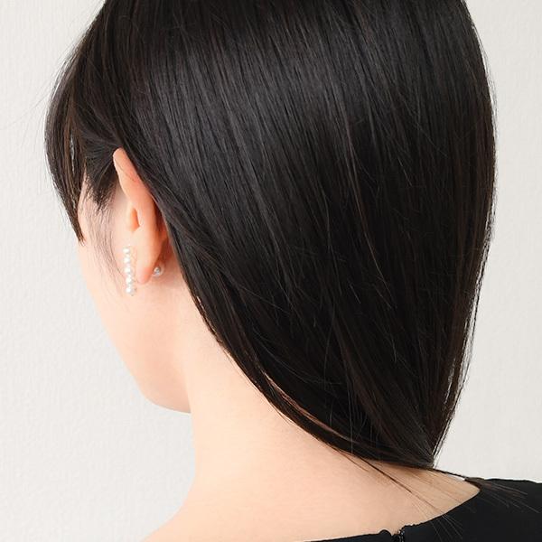 マルモ◆ラフカット✧インカローズ×淡水パールアシンメトリーピアス Dot /ポルカ ピアス（ホワイトゴールド） | MIMIKAZARI Online-Shop