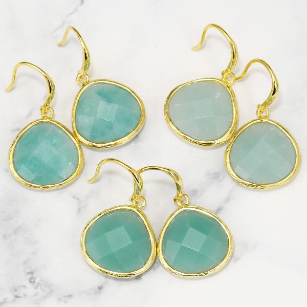 専用 キラキラアマゾナイトピアス R921 専用 キラキラアマゾナイトピアス R921