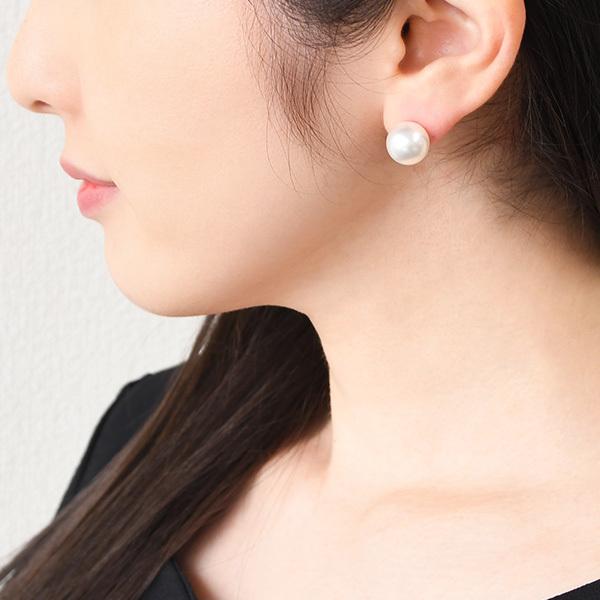 11mm 白蝶真珠 ピアス イヤリング 鑑別書付き K18 K14 SV925