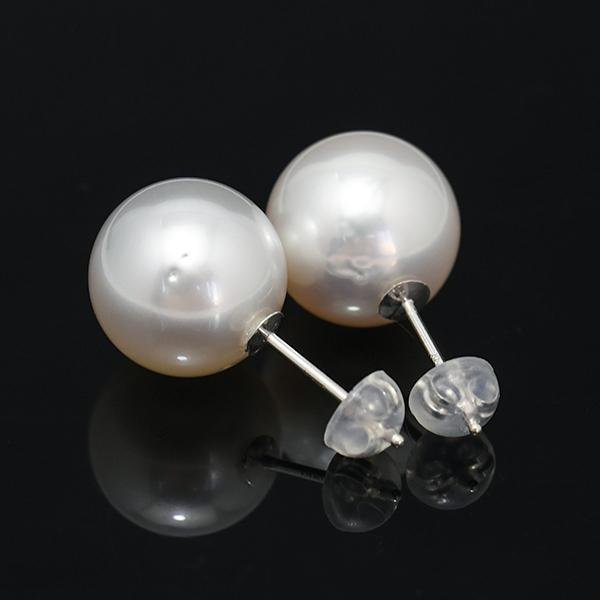 K18 南洋真珠　白蝶真珠　10mm フック型ピアス ムーンレーベル 公式] 南洋真珠 ピアス 10mm 白蝶 真珠 K18WG