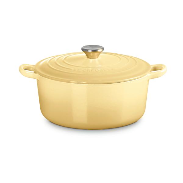 ル・クルーゼ 公式 ルクルーゼ 鍋 IH IH対応 両手鍋 炊飯 ｜ ココット・ロンド 24cm カモミール (シルバーツマミ) ｜ セール 爆買 お中元