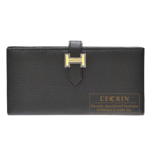 HERMES エルメス ベアンスフレ ブラック シェブルミゾル ゴールド金具 