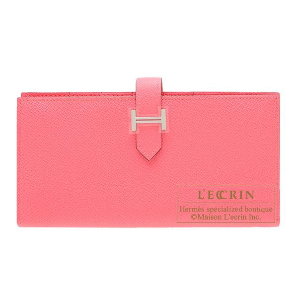 HERMESエルメス 財布 ベアンスフレ ローズアザレ エプソン シルバー金具 HERMES（エルメス） ベアンスフレ ローズアザレ ヴォーエプソン