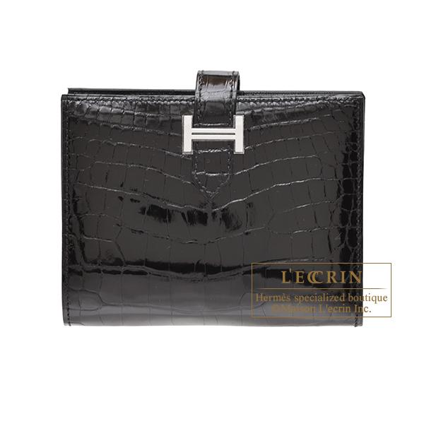 HERMES エルメス ベアンコンパクト ブラック クロコダイル HERMES エルメス ベアンコンパクト ブラック クロコダイル