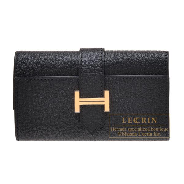 美品 HERMES エルメス べアン 4連 キーケース 黒 ゴールド金具 HERMES エルメス ベアンキーケース/4連 ブラック シェブルミゾル