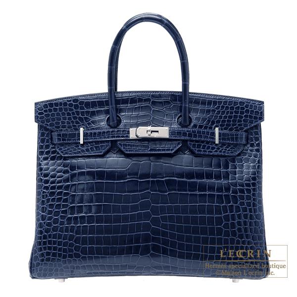 Birkin エルメス バーキン35 ブルーアビス クロコダイル ポロサス  