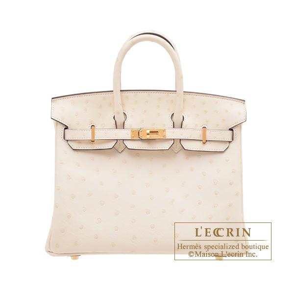 Birkin エルメス バーキン25 ナタ オーストリッチ ゴールド金具 