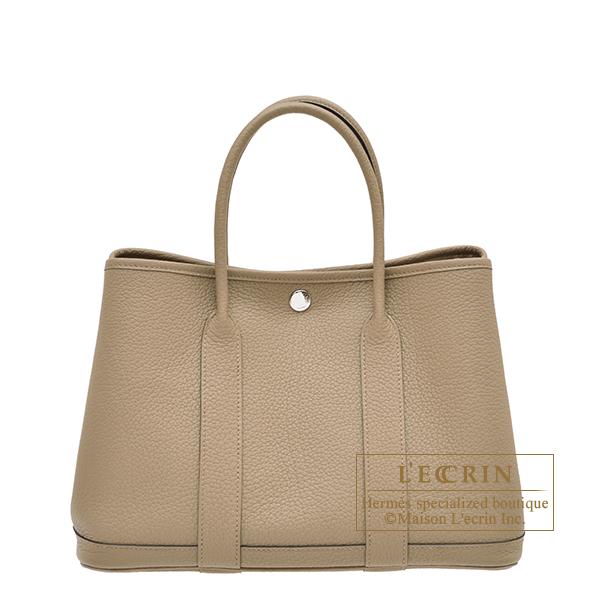 エルメス HERMES ガーデンパーティーGM ベージュ×ブラウン シルバー金具 エルメス HERMES ガーデンパーティーGM ベージュ×ブラウン シルバー金具