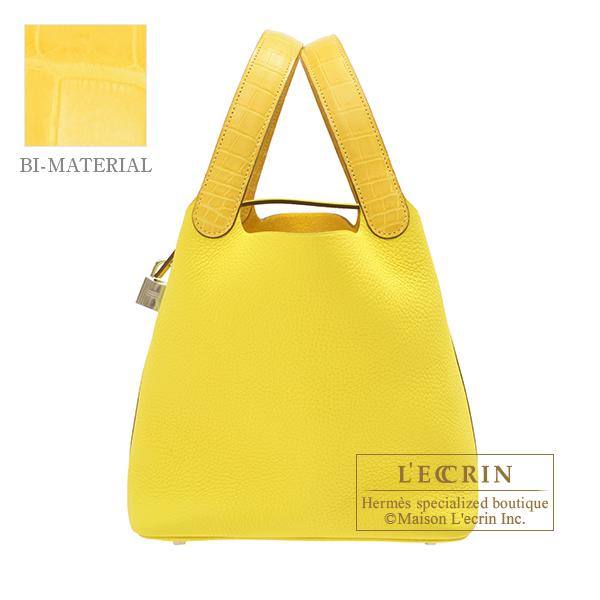 HERMES エルメス ピコタンロックタッチ22/MM ライム/ミモザ トリヨン  