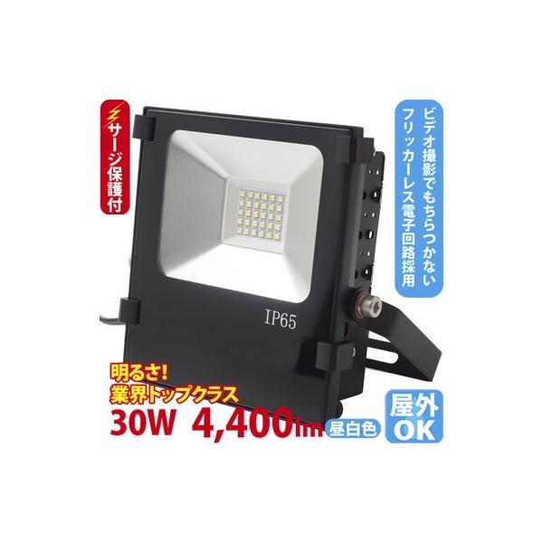 LED投光器 250W型 30W  ST-F30W 落雷に強いサージ保護回路付 屋外 看板 駐車場照明 に最適　