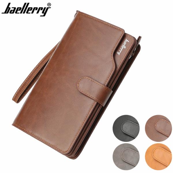 Baellerry 長財布 厳選PUレザー 財布 カードケース 財布 メンズ レディース 革 スマホ収納可能 SIMカード収納 レザー 皮 サイフ 長サイフ 大容量