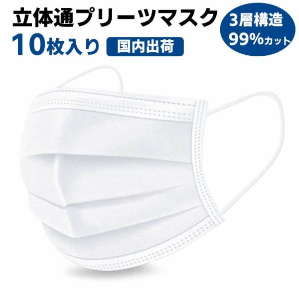 即納 マスク 在庫あり マスク 10枚入り 使い捨てマスク マスク 不織布マスク 3層構造 不織布 三次元マスク 超快適マスク 使い捨てマスク 男女共用