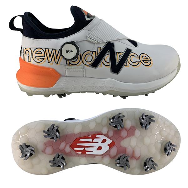 New Balance ゴルフシューズ ホワイト/オレンジ