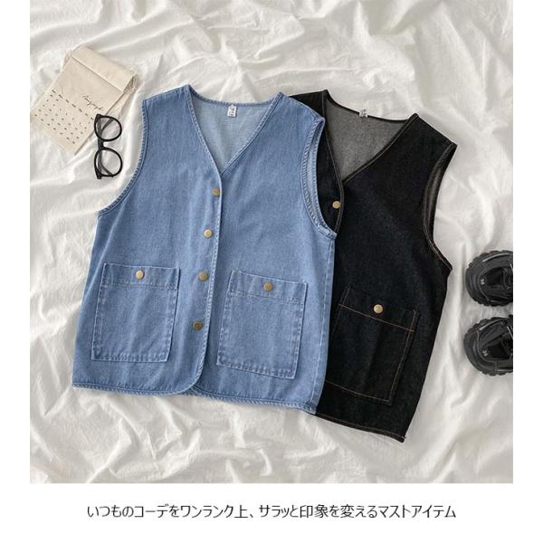 デニムベスト 前開き ベスト レディース ジレ デニム チョッキ カジュアル ジレベスト Vネック ゆったり アウター ノースリーブ お洒落 Buyee Buyee 일본 통신 판매 상품 옥션의 대리 입찰 대리 구매 서비스