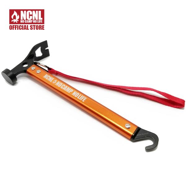 【商品詳細】サイズ(約)：110×305mm重量(約)：375g材質：高炭素鋼（ヘッド/ペグ抜き）・アルミニウム合金（柄）【セット内容】本体（オレンジ）、ストラップ【商品説明】ペグを打つ、ペグを抜く、土を掘るの3つの機能がひとつになった多機...