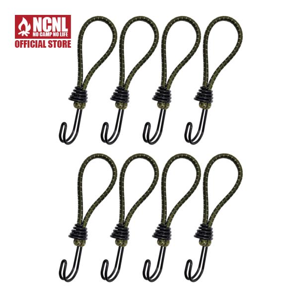 【商品詳細】長さ(約)：150mmコード直径(約)：6mmフック直径(約)：3mm重量(約)：25g材質：鉄（フック）※防さび加工済み、ラテックス・ポリエステル（コード）入数：8本【商品説明】しっかり固定できるツインフックストレッチコード。...