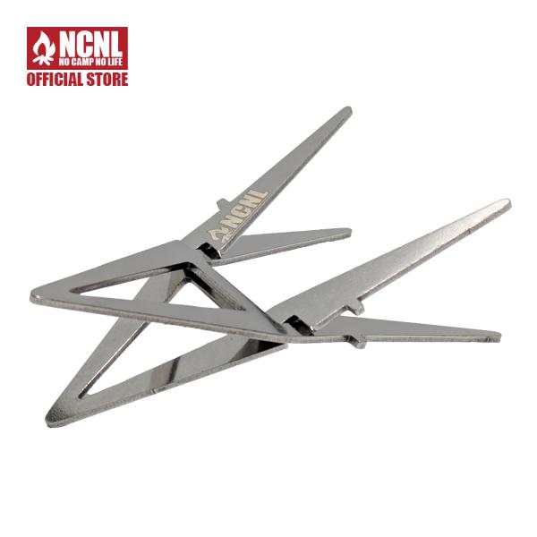 NCNL NO CAMP NO LIFE アルコールストーブ 五徳 ポットスタンド ストーブホルダー ブラケット ステンレススチール製 超軽量 頑丈 収納袋付き