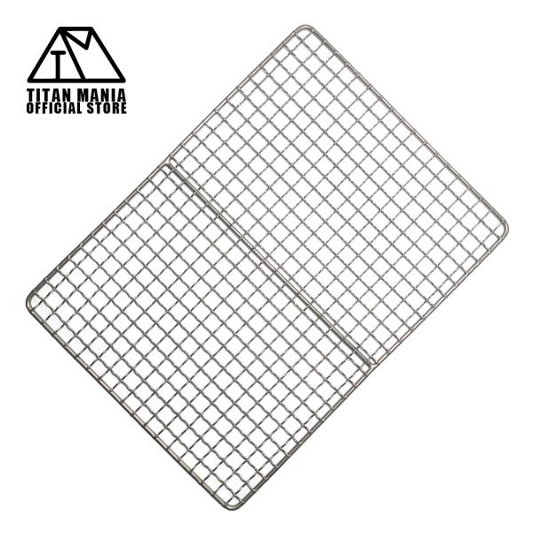 【商品詳細】サイズ(約)：330×245mm重量(約)：170g材質：チタン【セット内容】本体、収納袋【商品説明】軽量で頑丈、錆にも強いチタン製焼き網（網L）。チタン網は肉やステーキ、野菜を焼くなど様々な調理に対応可能。大き目サイズで一度に...