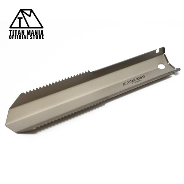 【商品詳細】サイズ(約)：206mm×42mm重量(約)：36g材質：チタン【セット内容】本体、収納袋【商品説明】超軽量！小さくて携帯しやすいチタン製スコップ。テント設営時の地ならしや小石の除去、簡易トイレの設営、焚き火の灰の掃除などに便利...