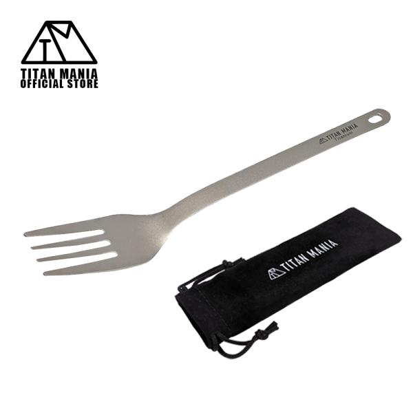 【商品詳細】サイズ(約)：25×160mm重量(約)：11g材質：チタン【セット内容】本体、収納袋【商品説明】超軽量で頑丈、サビにも強い！三拍子揃ったチタン製フォーク。高い耐久性でアウトドアでの使用に適したカトラリー。携帯性の高いチタンギア...