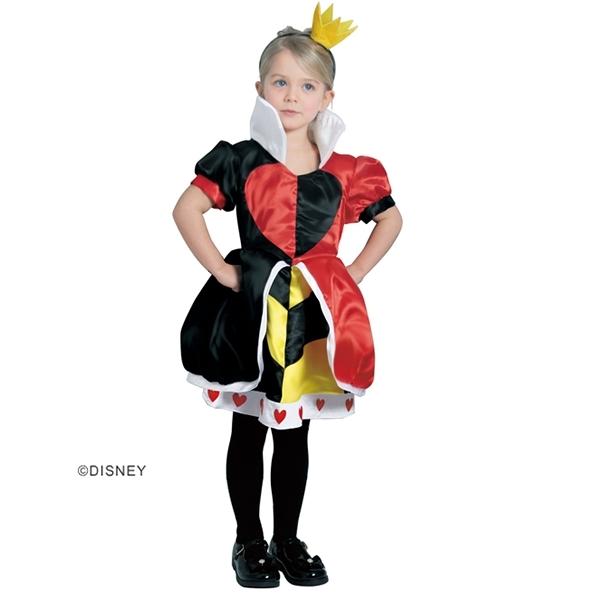 【ハートの女王 子供 コスチューム】アリス風 クィーンオブハーツ 衣装 キッズ用 仮装（ヘッドピース付き／3サイズ）