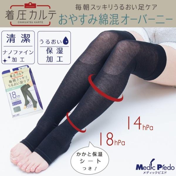 REGART（レガルト） 着圧カルテ 就寝時専用 綿混 着圧オーバーニー