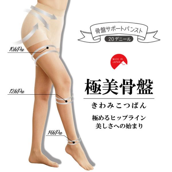 レディース ストッキング 着圧　骨盤補正 メール便1足まで 極美骨盤 骨盤サポート設計 伝線しにくい ガードル機能 10hPa 12hPa 14hPa レガルト