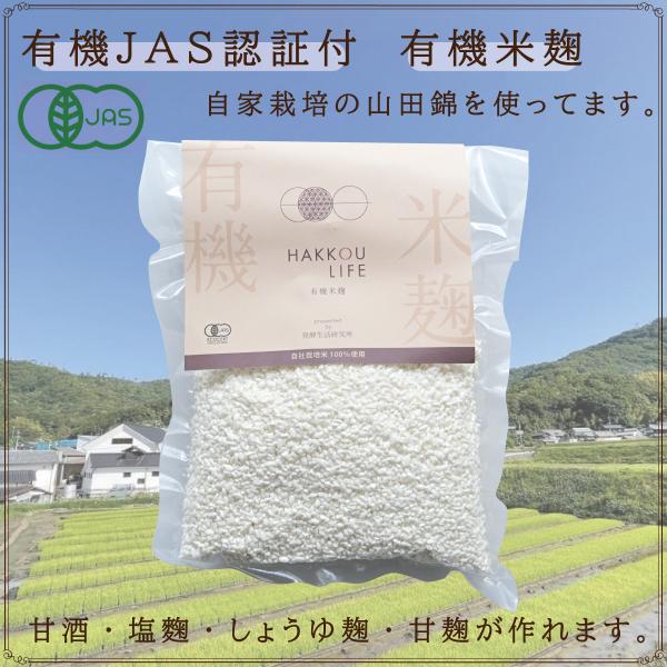 有機米麹 乾燥 500g×3袋 有機JAS認証 自家栽培米 塩麹 塩こうじ 甘酒 丸本酒造
