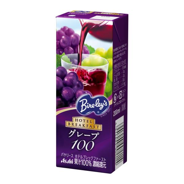 他サイト： アサヒ飲料 バヤリース ホテルブレックファースト グレープ 100 (LL) 紙パック スリム 200ml×24本 [ ぶどうジュース ] [ 果汁の商品画像