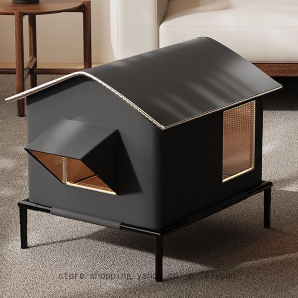 [Release date: October 17, 2025]使用対象：全猫種、超小型犬、子犬サイズ：L：幅49*奥行43*高さ44cm（10kg以内）防水ペットハウス：工具不要の組み立て、防水設計により雨水の蓄積を効果的に防ぎ、取り外し...