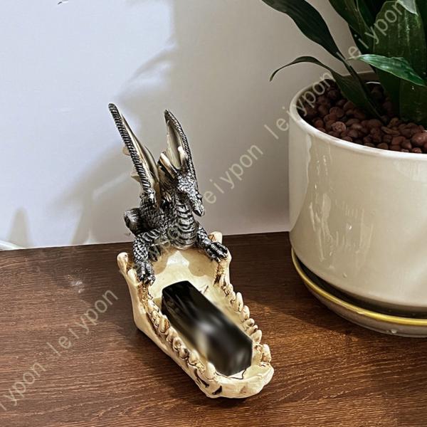 チタン製 城とドラゴン 彫刻 小物入れ アンティーク インテリア 置物 アート チタン製 城とドラゴン 彫刻 小物入れ アンティーク インテリア 置物