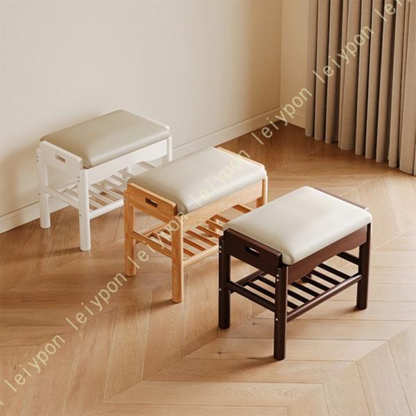 [Release date: August 12, 2025]シューズラック 玄関ベンチ 収納ベンチ 玄関椅子 スツール 2段 木製■安定した座り心地座面が幅広でクッション入りのため快適にお座りいただけます!■収納スペースあり座面の下の棚は...